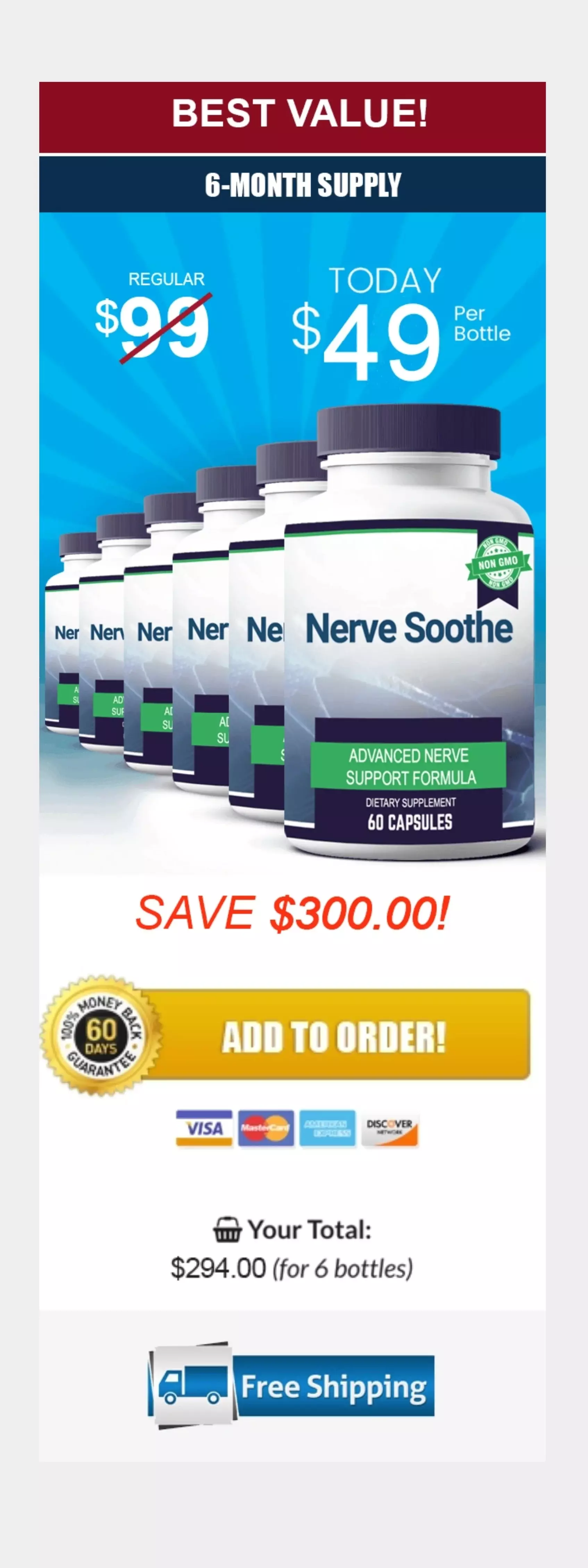 Nerve Soothe™ 6 bottles pricing